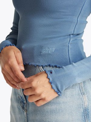 Футболка Tommy Jeans Slim с V-образным вырезом и длинным рукавом