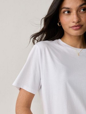 Белая футболка Abercrombie & Fitch с коротким рукавом, свободный крой, 100% хлопок