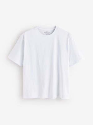 Белая футболка Abercrombie & Fitch с коротким рукавом, свободный крой, 100% хлопок