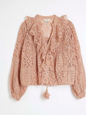Кружевной топ с оборками River Island