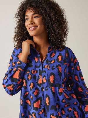 Синяя рубашка Evans oversize