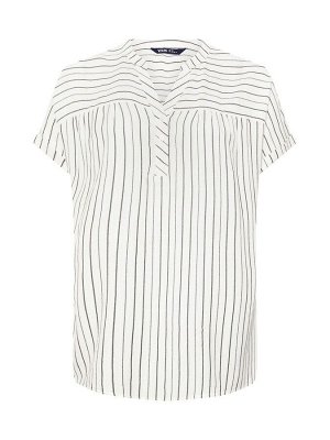 Белая блузка Yours Curve Stripe с вырезом-стойкой