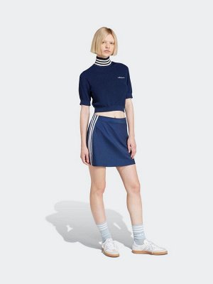 Футболка adidas Originals Crop Turtle Neck из 100% хлопка с индигово-синим принтом