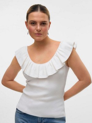 Вязаный топ с оборками VERO MODA