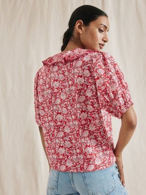 Топ Albaray Red Woodblock с оборкой