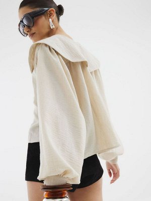 Блузка River Island с завязкой спереди и большим воротником