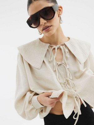 Блузка River Island с завязкой спереди и большим воротником