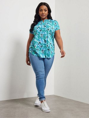 Топ Yours Curve Floral Burn Out