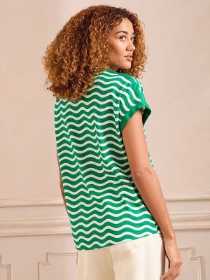 Футболка Love & Roses из джерси с V-образным вырезом и короткими рукавами, тканой отделкой