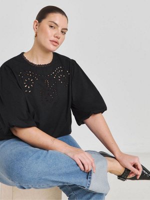 Блузка Simply Be Broderie с рукавами-фонариками, 100% хлопок