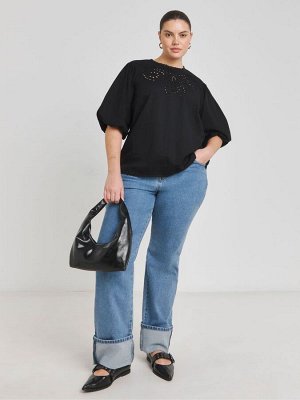 Блузка Simply Be Broderie с рукавами-фонариками, 100% хлопок