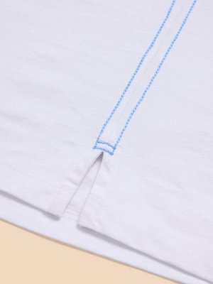 NEXT. Футболка Off White - White Stuff Sydney с вырезом-лодочкой, 100% хлопок