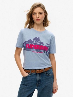Синяя футболка Superdry Outdoor Stripe Relaxed
