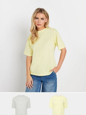 Футболки PixieGirl Petite с короткими рукавами и декоративными швами, комплект из 2 шт.