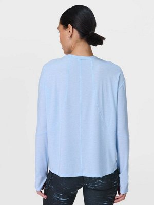 Синий - топ с длинными рукавами Sweaty Betty Soft Flow Studio