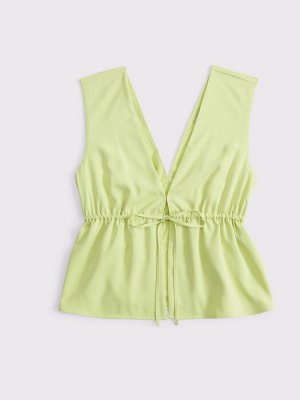 Зеленый - топ без рукавов с глубоким вырезом и завязкой спереди от Abercrombie & Fitch
