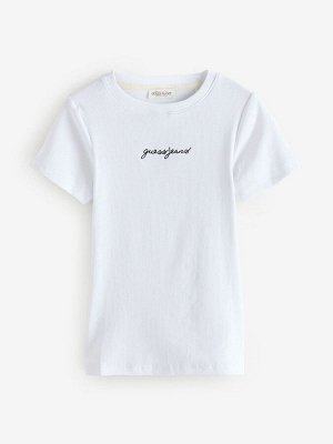 Белая футболка Guess Jeans Slim Fit из 100% хлопка с ребристым логотипом для малышей