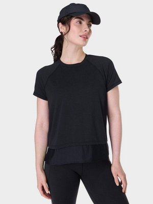 Футболка с принтом «Sweaty Betty Breathe Easy Flexi Train» (черная)