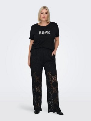 Футболка ONLY Curve Graphic Print Sequin Rock с коротким рукавом, 100% хлопок