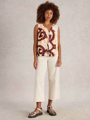 Белый хром - топ Delilah Button Top от White Stuff