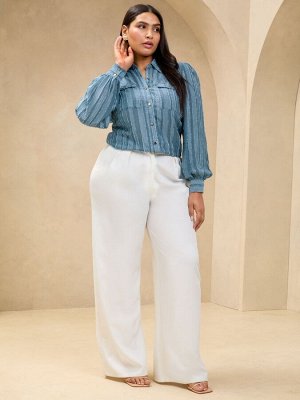 Синяя рубашка Lipsy Utility Stripe Burnout