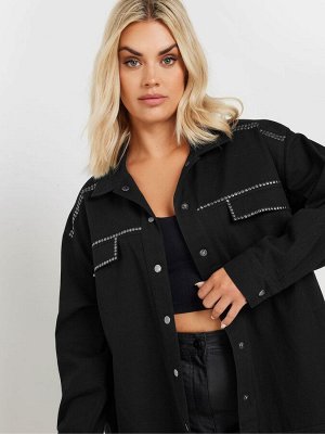 Футболка Yours Curve 100% Cotton Limited Studded Overshirt
