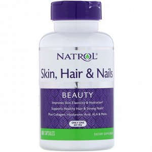 Natrol, Добавка для здоровья кожи, волос и ногтей, совершенная красота, 60 капсул