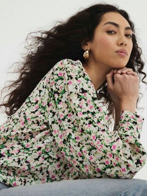 Блузка River Island с цветочным принтом и круглым вырезом