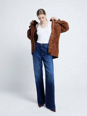 Темно-синие джинсы River Island с высокой талией, свободные, прямого кроя, 100% хлопок