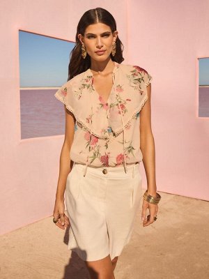 Блузка V&A I Love & Roses с короткими рукавами и цветочным принтом