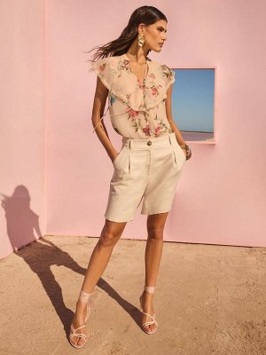 Блузка V&A I Love & Roses с короткими рукавами и цветочным принтом