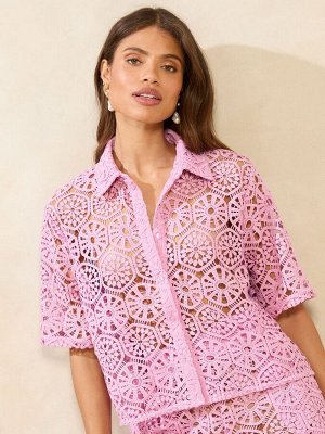 Укороченная пляжная рубашка Lipsy, связанная крючком