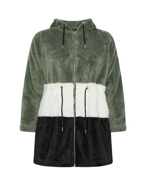 Куртка Yours Curve Color Block цвета «угольно-черный»