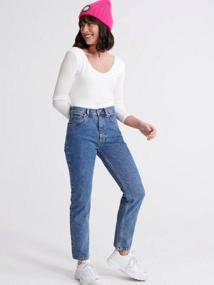 Джинсы Superdry Blue Straight с высокой талией