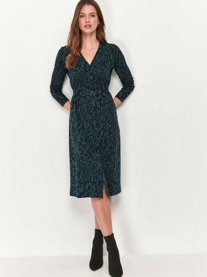 Женское мини-платье из бирюзового жаккарда M&Co