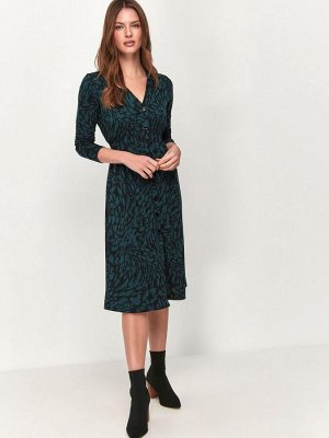 Женское мини-платье из бирюзового жаккарда M&Co