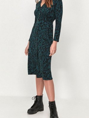 Женское мини-платье из бирюзового жаккарда M&Co