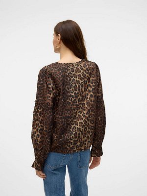 Блузка VERO MODA с леопардовым принтом и V-образным вырезом