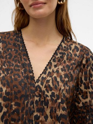 Блузка VERO MODA с леопардовым принтом и V-образным вырезом