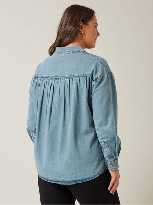Рубашка Evans Blue Denim из 100% хлопка с отделкой