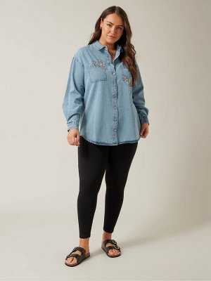 Рубашка Evans Blue Denim из 100% хлопка с отделкой