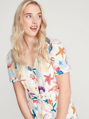 Платье миди с принтом ракушек Khost Cream Clothing