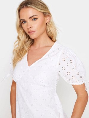 Платье PixieGirl Petite из 100% хлопка с завязкой спереди и вышивкой