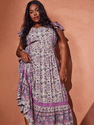 Платье макси с бахромой Yours Curve Boho