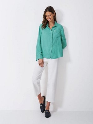 Синяя рубашка Crew Clothing Harlie Relaxed, 100% хлопок