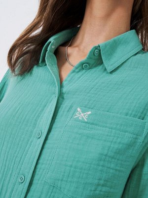 Синяя рубашка Crew Clothing Harlie Relaxed, 100% хлопок