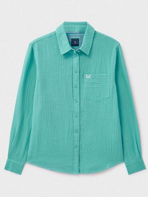 Синяя рубашка Crew Clothing Harlie Relaxed, 100% хлопок