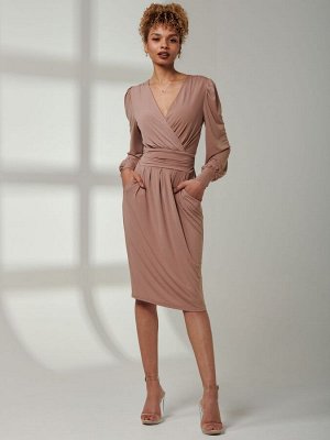 Розовый - платье Jolie Moi Kinslee с длинными рукавами и застежкой-крючком