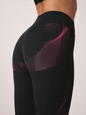 Леггинсы Dry Tech Sculpt and Lift, чёрно-розовые
