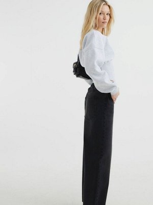 Черные джинсы River Island Barrel с эластичной талией, 100% хлопок